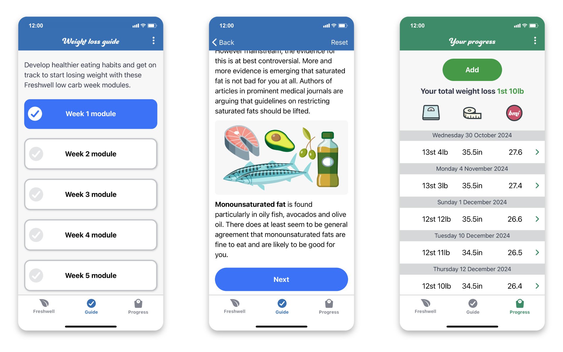 Freshwell low carb project app